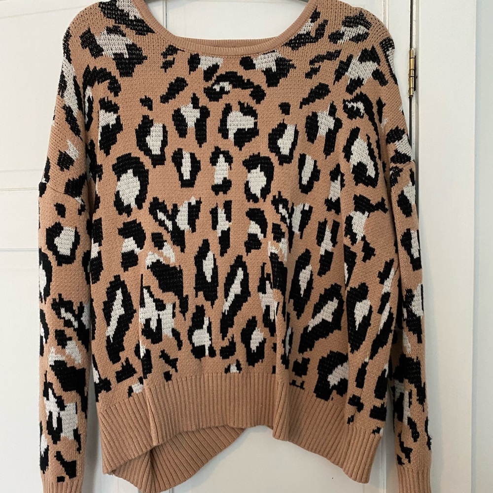 Leopard Open Back Sweater